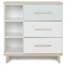 Kommode 3 Schubladen 3 Nischen NADO Retro Esche mint-white