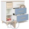 Kommode 3 Schubladen 3 Nischen NADO Retro Esche white-capri blue