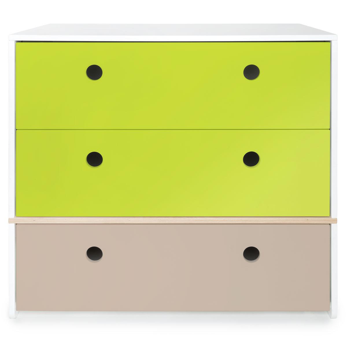 Kommode COLORFLEX Schubladen Farben lime-lime-warm grey