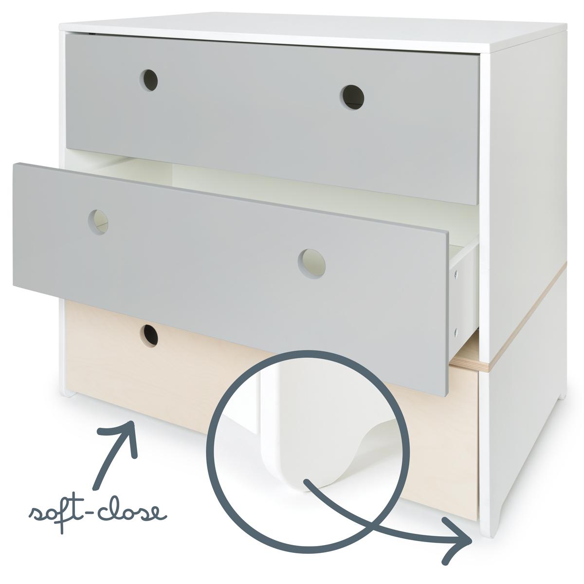 Kommode COLORFLEX Schubladen Farben pearl grey-pearl grey-white wash