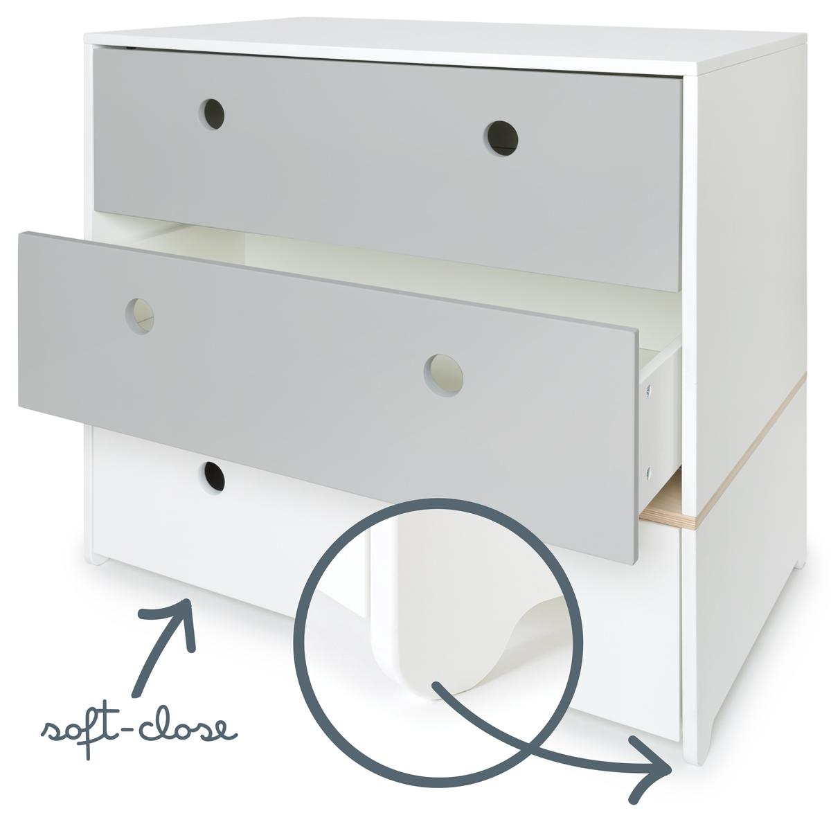 Kommode COLORFLEX Schubladen Farben pearl grey-pearl grey-white