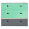 Kommode COLORFLEX Schubladen Farben sea foam-sea foam-space grey