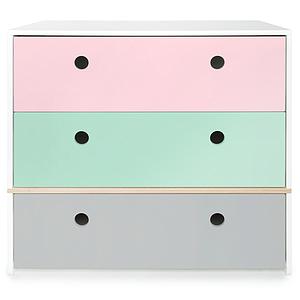Kommode COLORFLEX Schubladen Farben sweet pink-mint-pearl grey