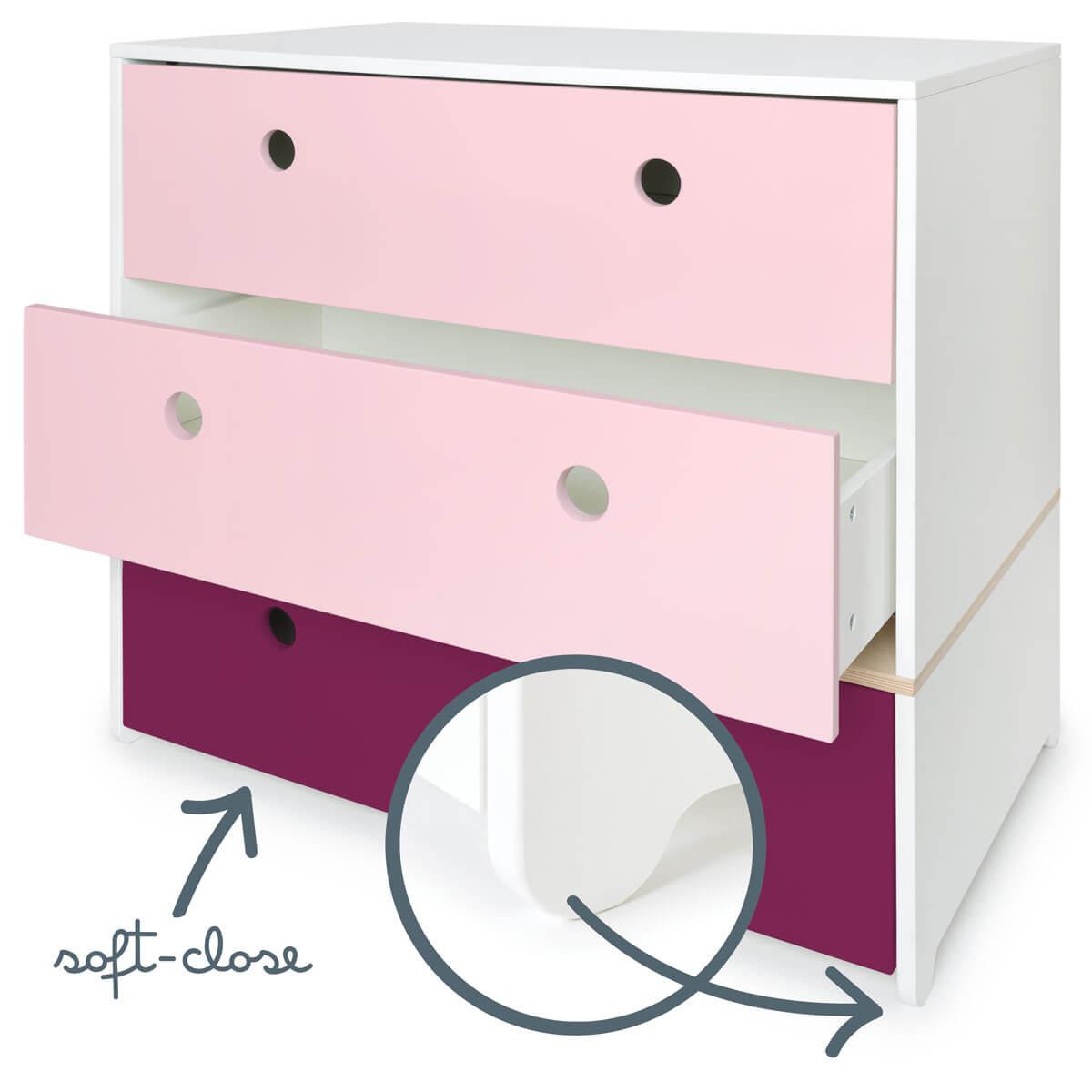 Kommode COLORFLEX Schubladen Farben sweet pink-sweet pink-plum