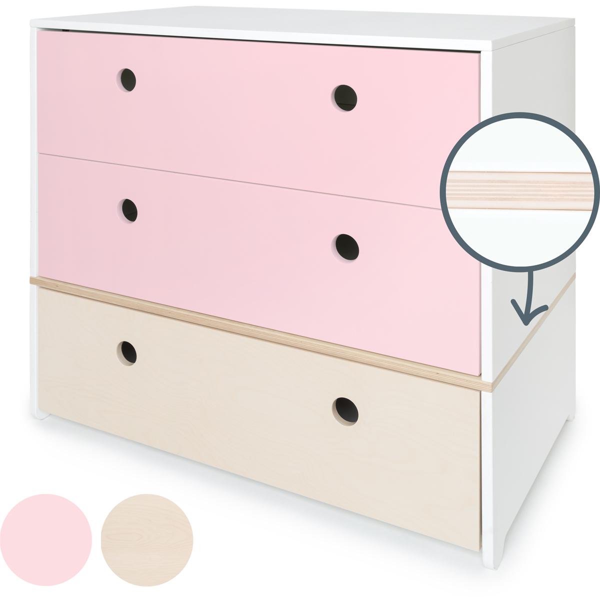 Kommode COLORFLEX Schubladen Farben sweet pink-white wash