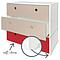 Kommode COLORFLEX Schubladen Farben warm grey-warm grey-true red