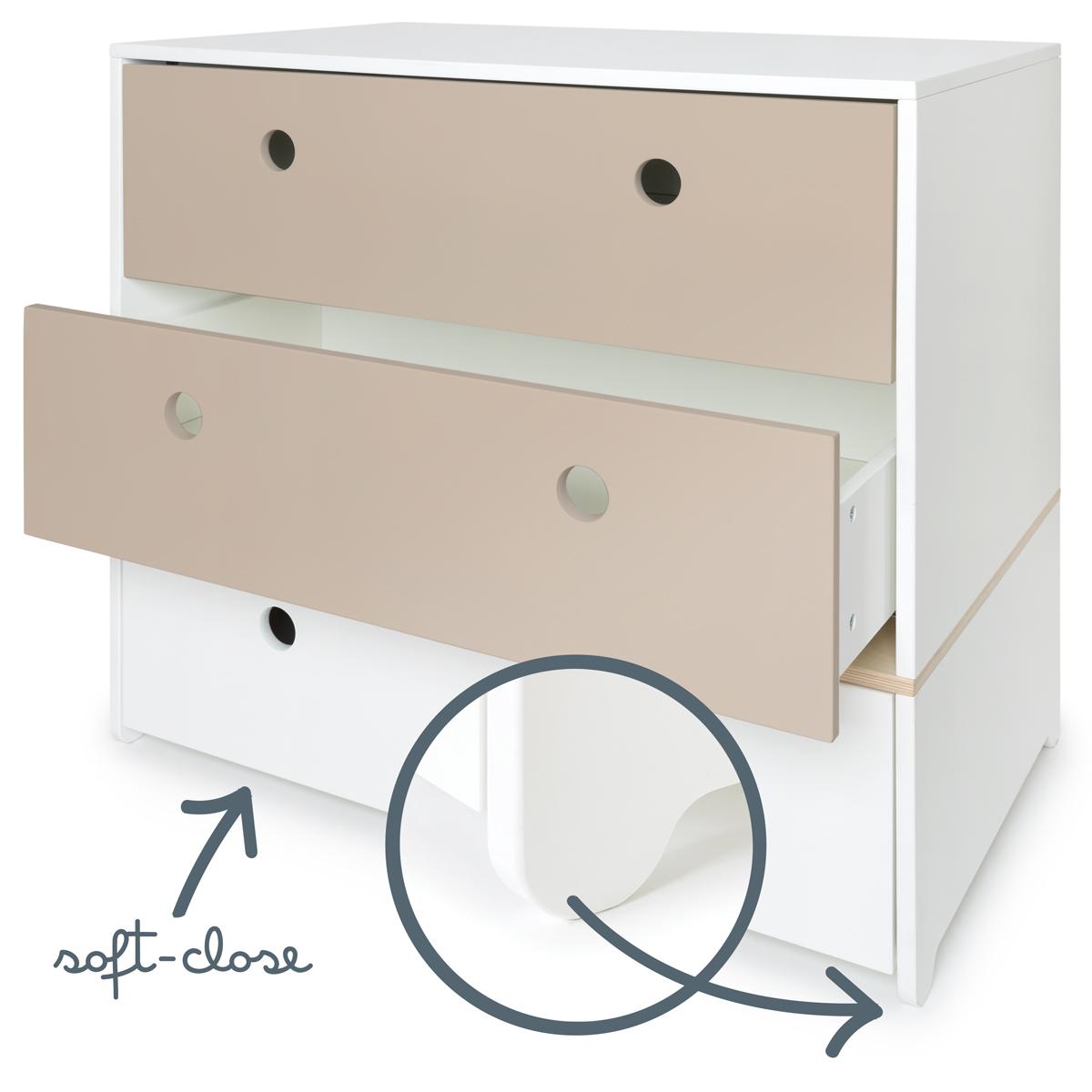 Kommode COLORFLEX Schubladen Farben warm grey-warm grey-white