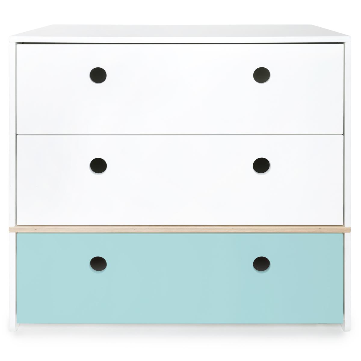 Kommode COLORFLEX Schubladen Farben white-white-sky blue 