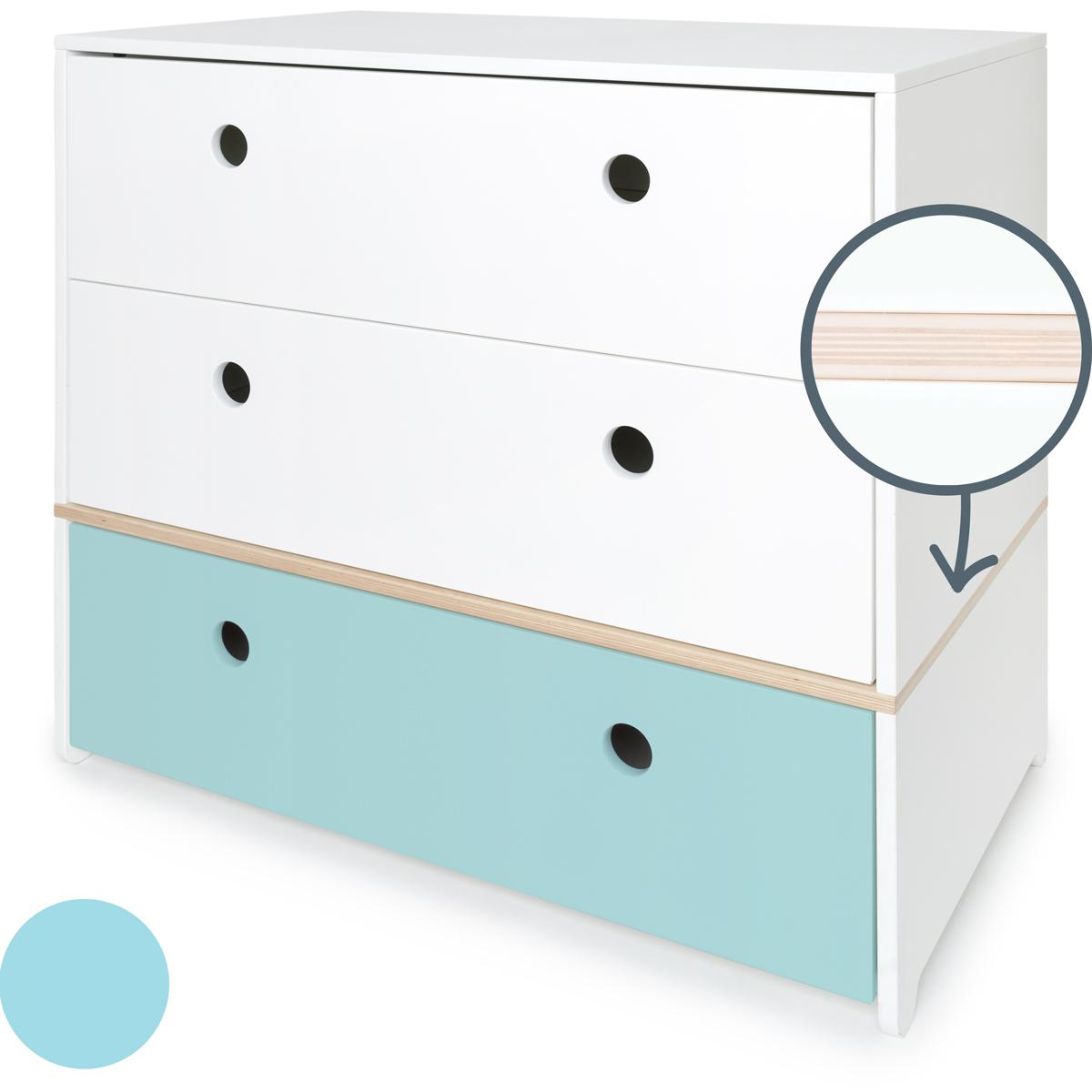 Kommode COLORFLEX Schubladen Farben white-white-sky blue 