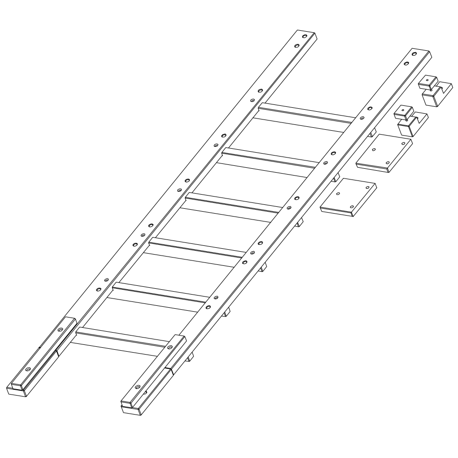 Leiter-Set für Längsseite DESTYLE de Breuyn weiß lackiert