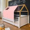 Lit au sol cabane Montessori barrière simple KASVA textiles Viena pink