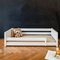 Lit au sol Montessori barrière simple 90x200cm KASVA hêtre laqué blanc