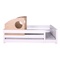 Lit au sol Montessori cabine coulissante barrière double KASVA hêtre laqué blanc