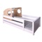 Lit au sol Montessori cabine coulissante barrière double KASVA hêtre laqué blanc