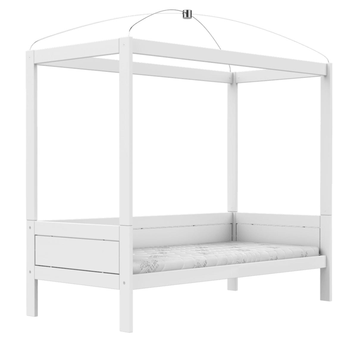 Lit bas baldaquin 90x200cm DELUXE Lifetime blanc