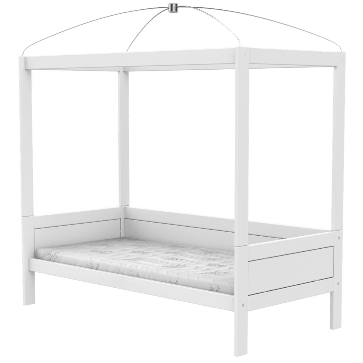Lit bas baldaquin 90x200cm DELUXE Lifetime blanc