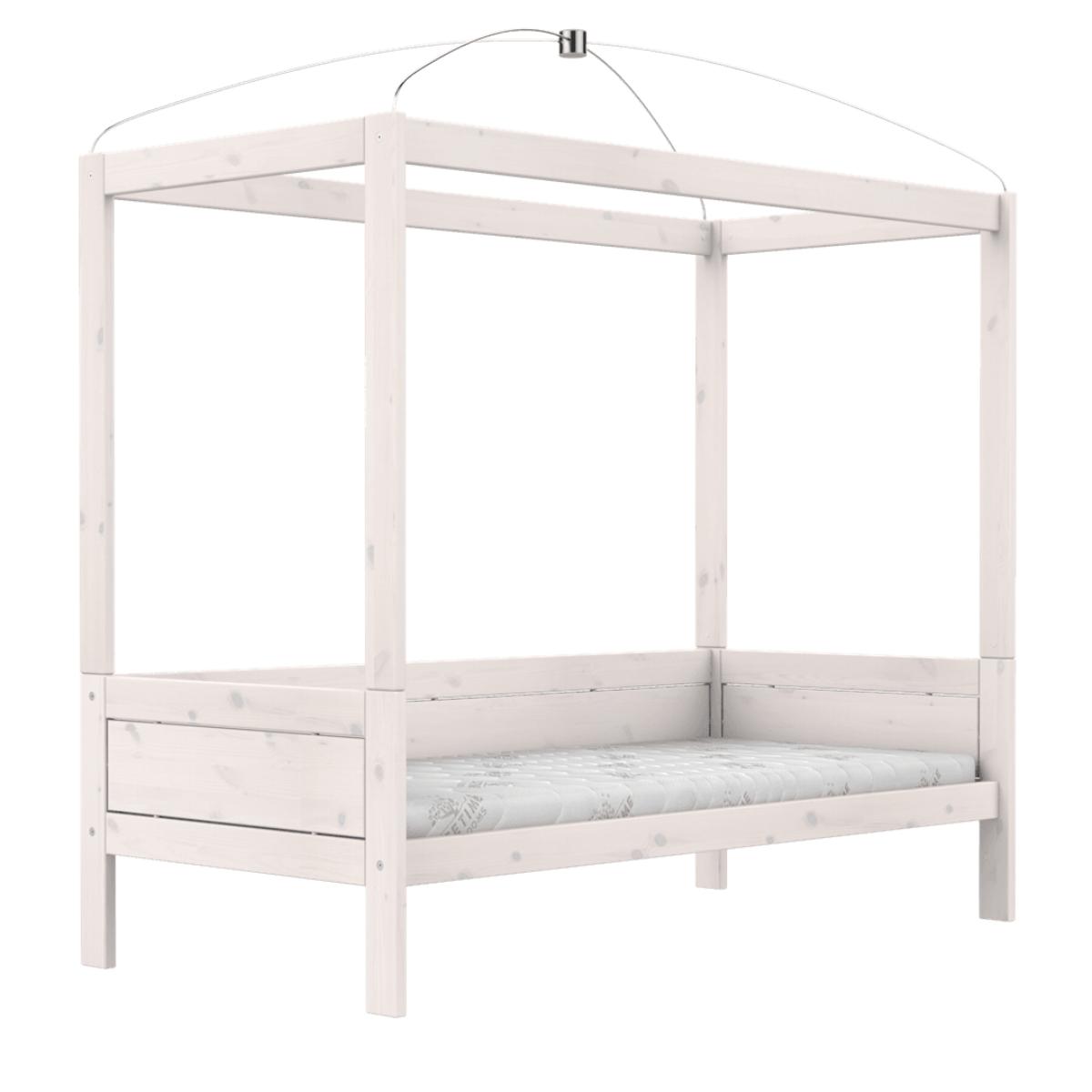 Lit bas baldaquin 90x200cm DELUXE Lifetime blanchi