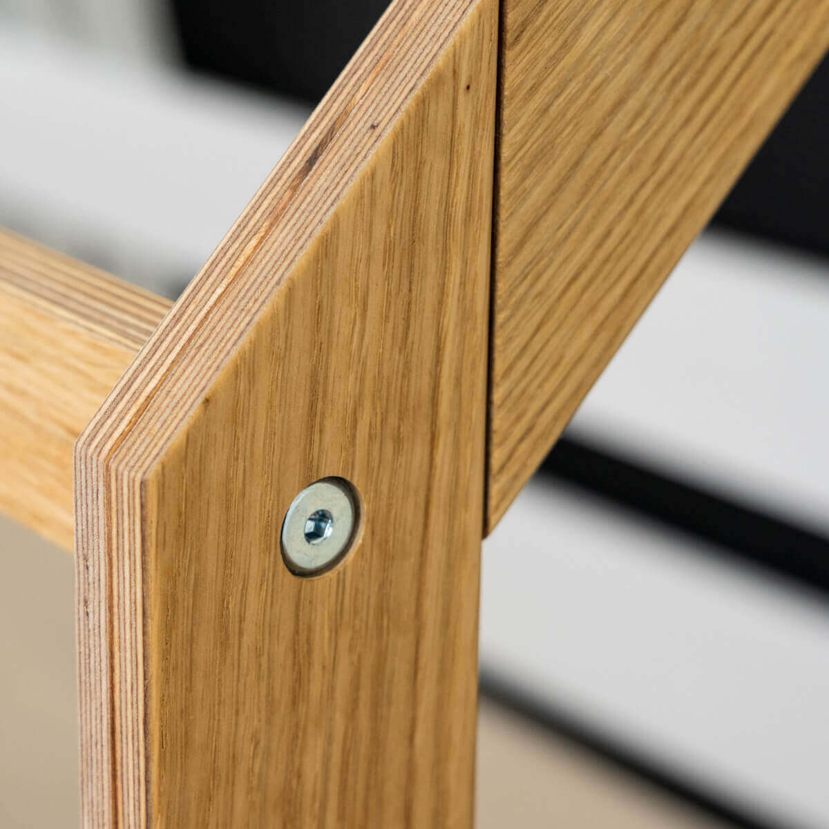 Lit bas cabane KASVA hêtre laqué blanc-chêne chêne huilé