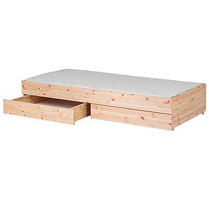 Lit gigogne avec 2 tiroirs pour lit classic naturel 90x200 cm by Flexa