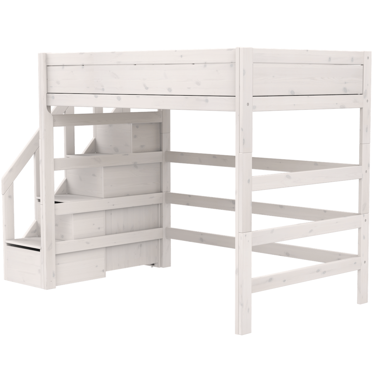 Lit mezzanine 120x200x177cm escalier DELUXE Lifetime whitewash