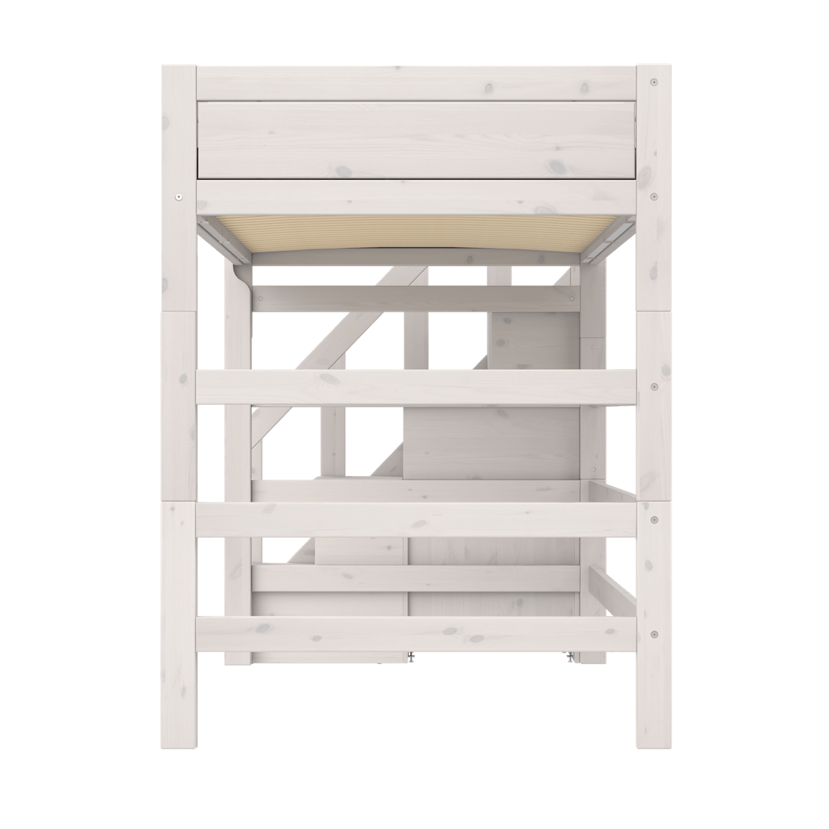 Lit mezzanine 120x200x177cm escalier DELUXE Lifetime whitewash