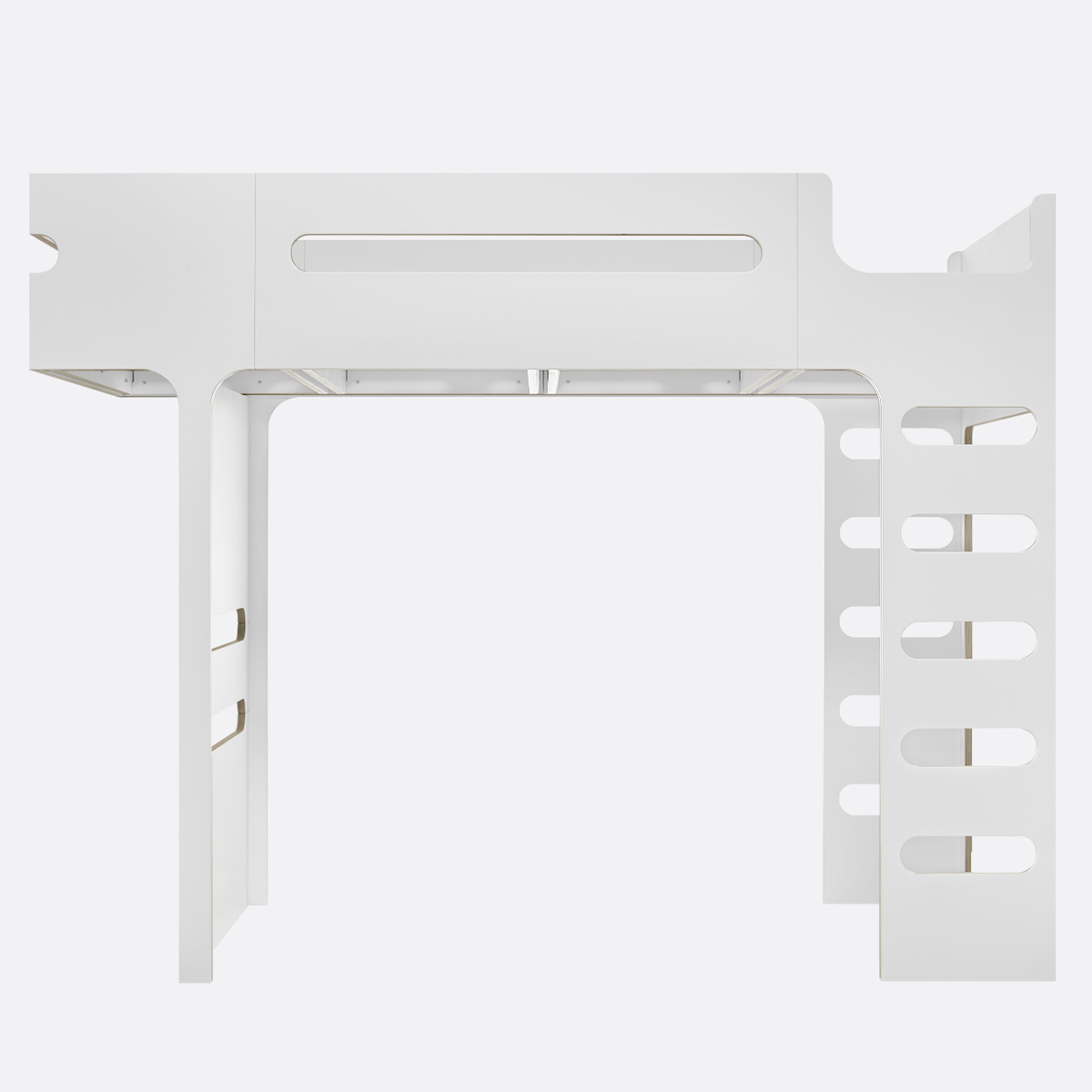 Lit mezzanine 90x200cm F Rafa Kids blanc laminé