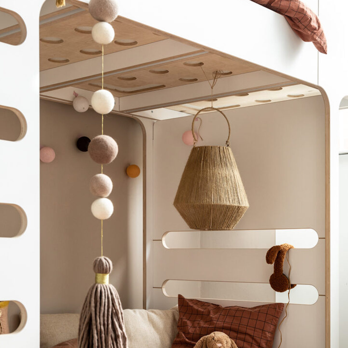 Lit mezzanine 90x200cm F Rafa Kids blanc laminé