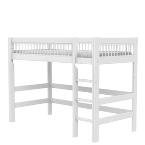 Lit mezzanine escalier 90x200cm BREEZE DELUXE Lifetime blanc