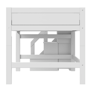 Lit mi-hauteur 120x200x128cm escalier DELUXE Lifetime white