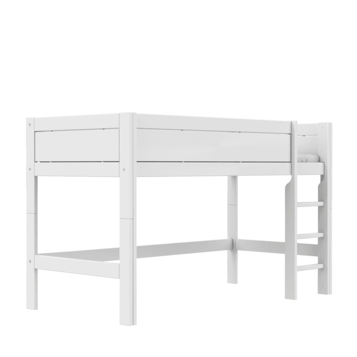 Lit mi-hauteur échelle droite DE LUXE Lifetime Blanc