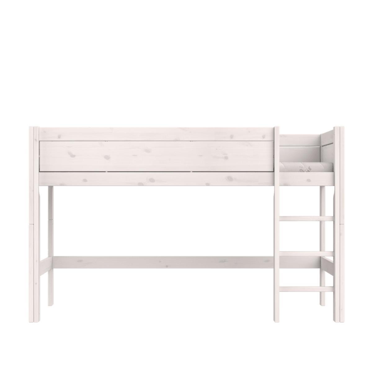 Lit mi-hauteur échelle droite DE LUXE Lifetime blanchi