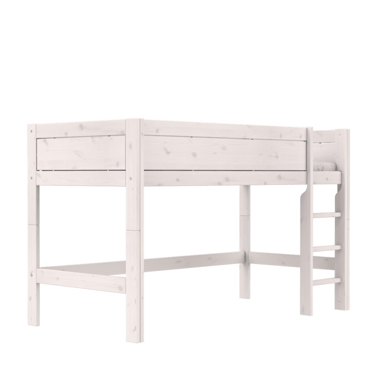 Lit mi-hauteur échelle droite DE LUXE Lifetime blanchi