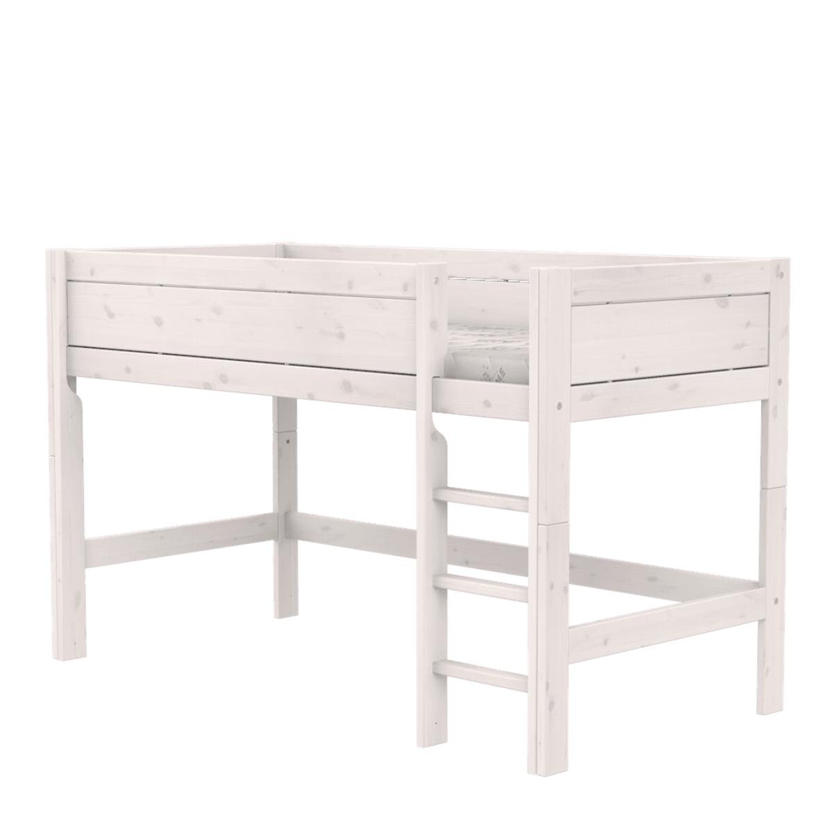 Lit mi-hauteur échelle droite DE LUXE Lifetime blanchi