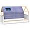 Lit montessori barrière simple cabane KASVA hêtre massif laqué blanc Bobble green-blue