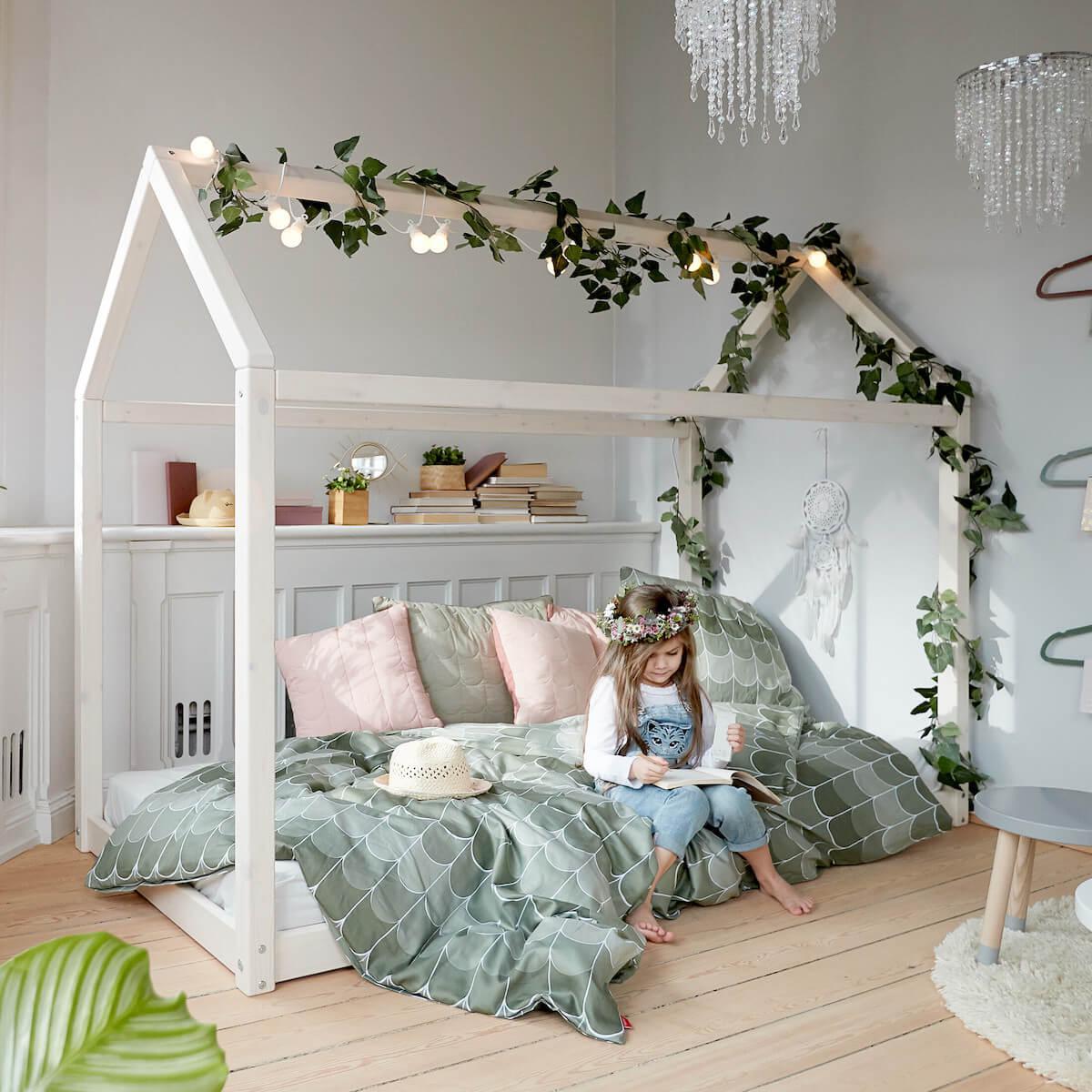 Lit simple 200x90cm COTTAGE Flexa blanchi