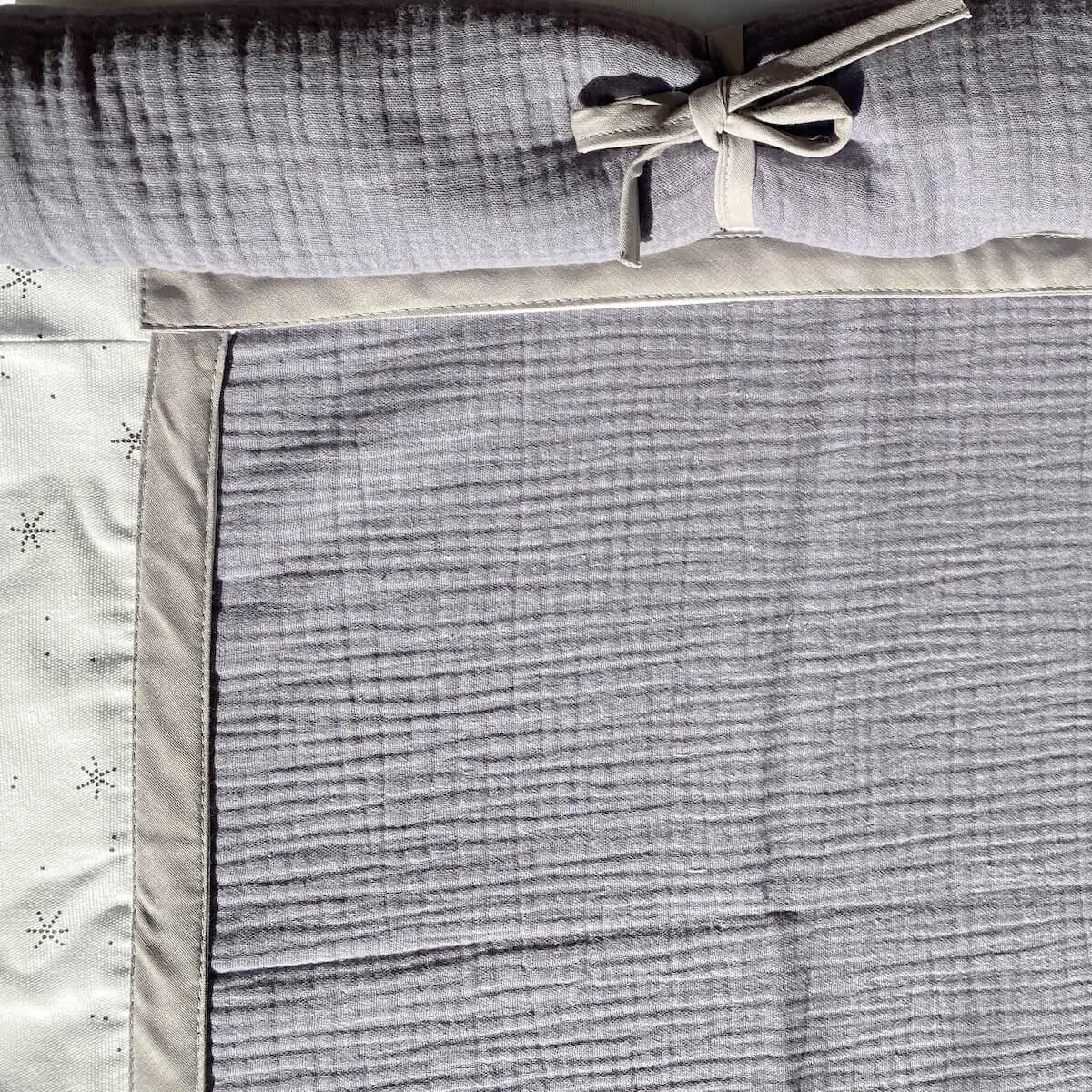 Loft bed roof high KASVA with textiles Bobble grey 