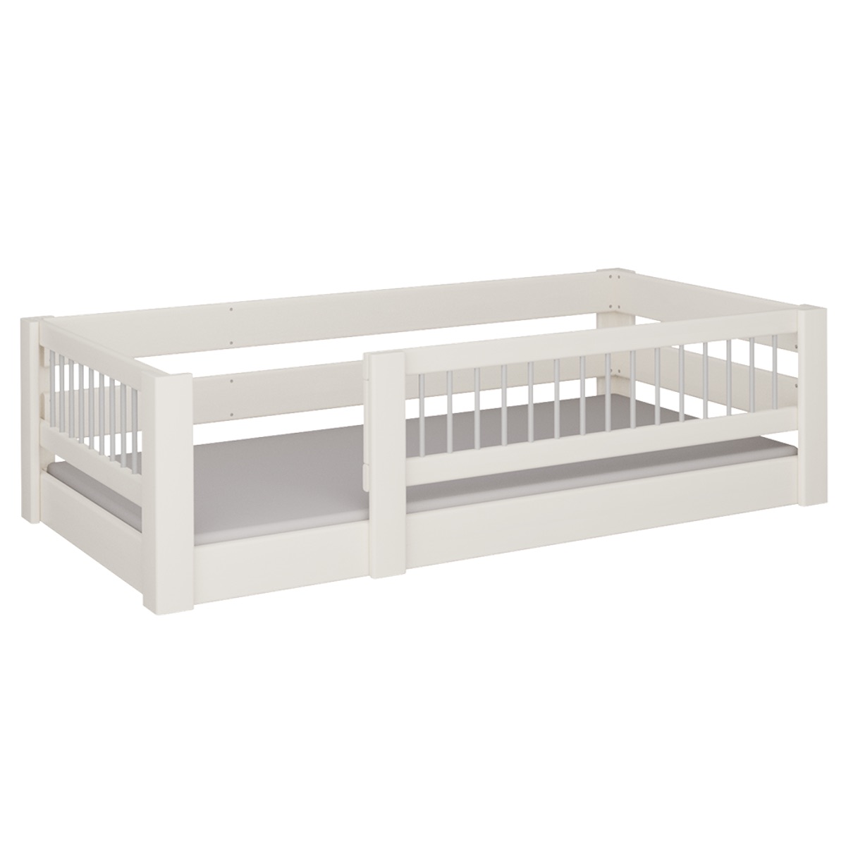 Low Kubu bed DELUXE de Breuyn whitened-grey