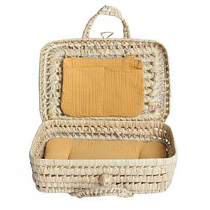 Maleta mimbre muñeca BOBBLE mostaza