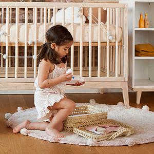 Maleta mimbre muñeca BOBBLE rosa