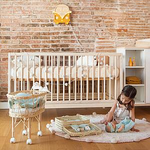 Maleta mimbre muñeca BOBBLE verde
