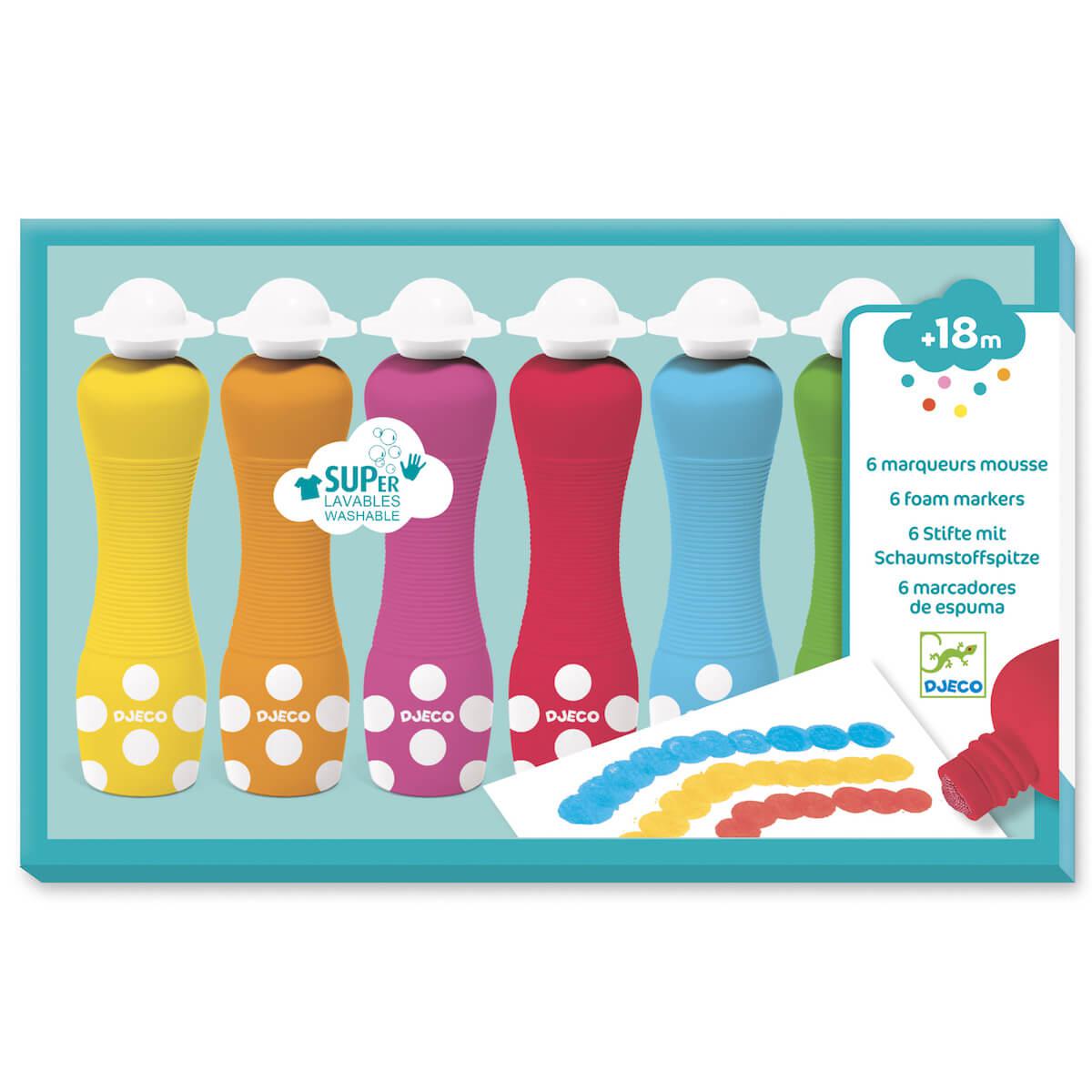 Marcadores espuma-6U LES COULEURS POUR LES PETITS Djeco