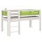 Mid-sleeper bed Tatü straight ladder DELUXE de Breuyn whitened-green