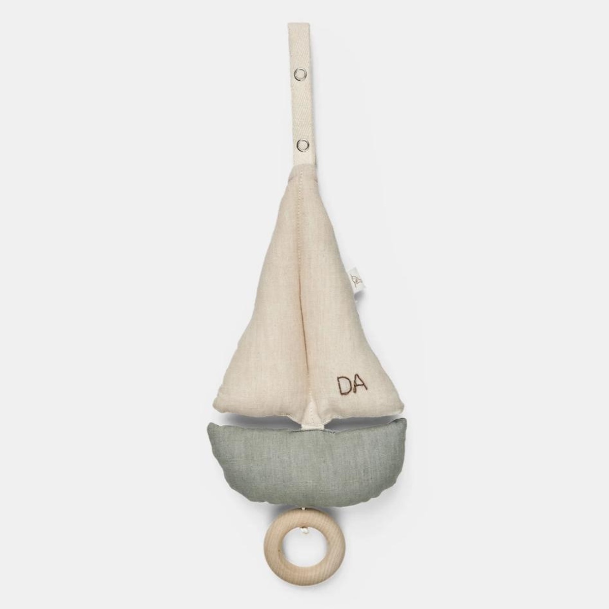 Mobile musical 22cm PONDUS SAILLBOAT Dear April blue off-white