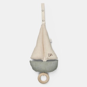 Mobile musical 22cm PONDUS SAILLBOAT Dear April blue off-white