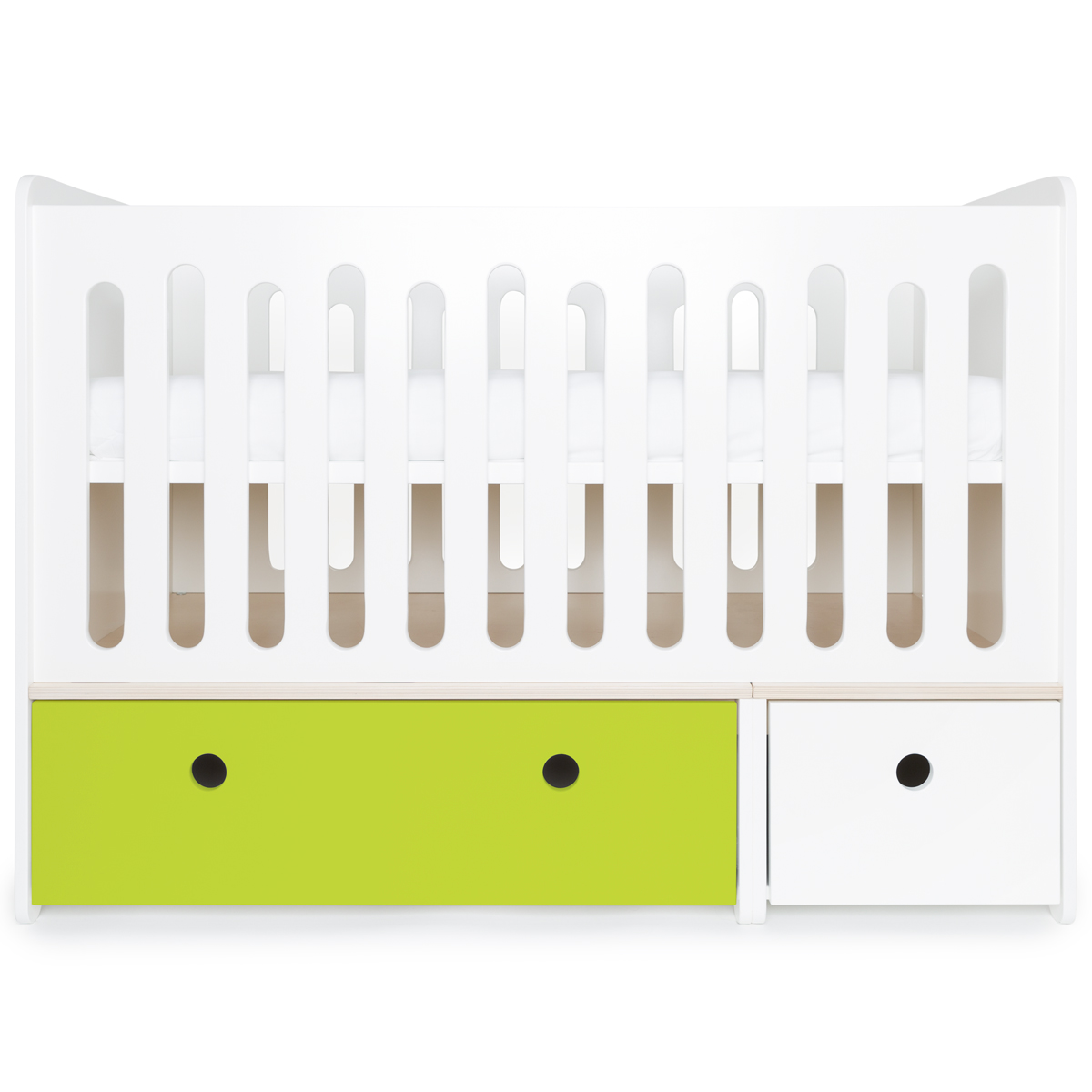 Modular Baby bed 70x140cm COLORFLEX lime-white 
