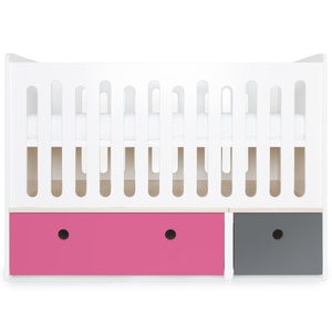 Modular Baby bed 70x140cm COLORFLEX pink-space grey