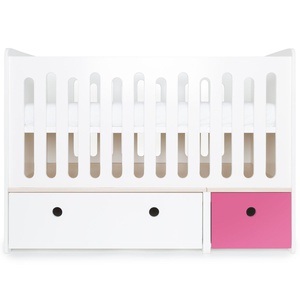 Modular Baby bed 70x140cm COLORFLEX white-pink