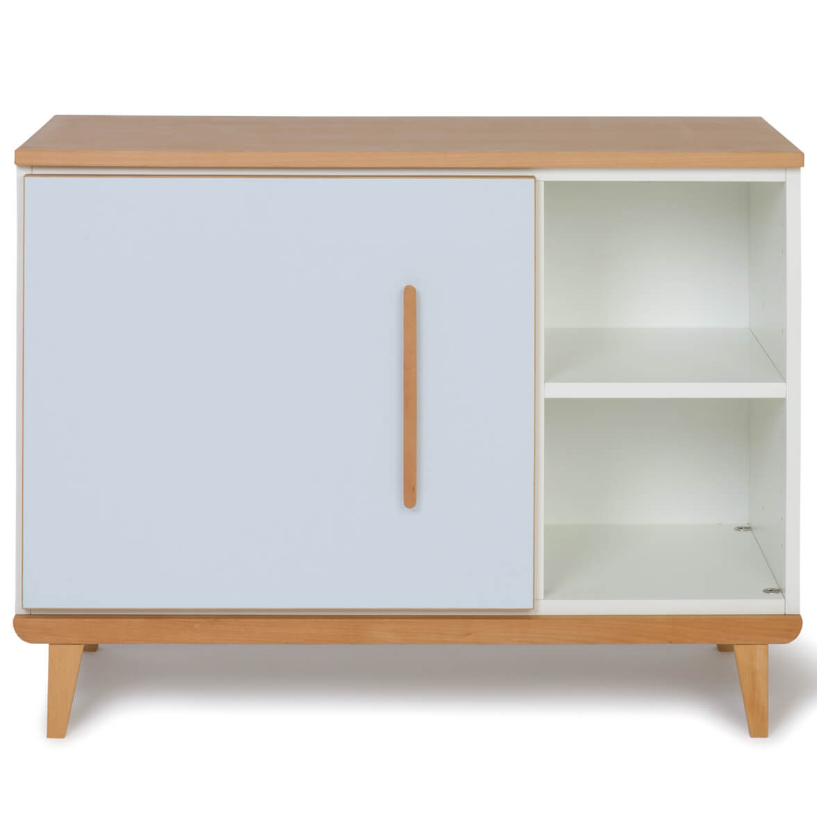 Mueble pequeño 1 puerta 2 huecos NADO Retro acabado haya sky blue