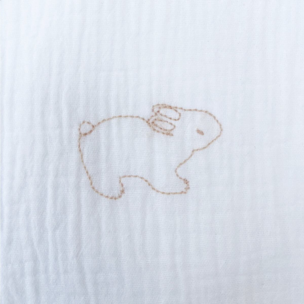 Mulltuch RABBITS bestickt orange 70x70cm