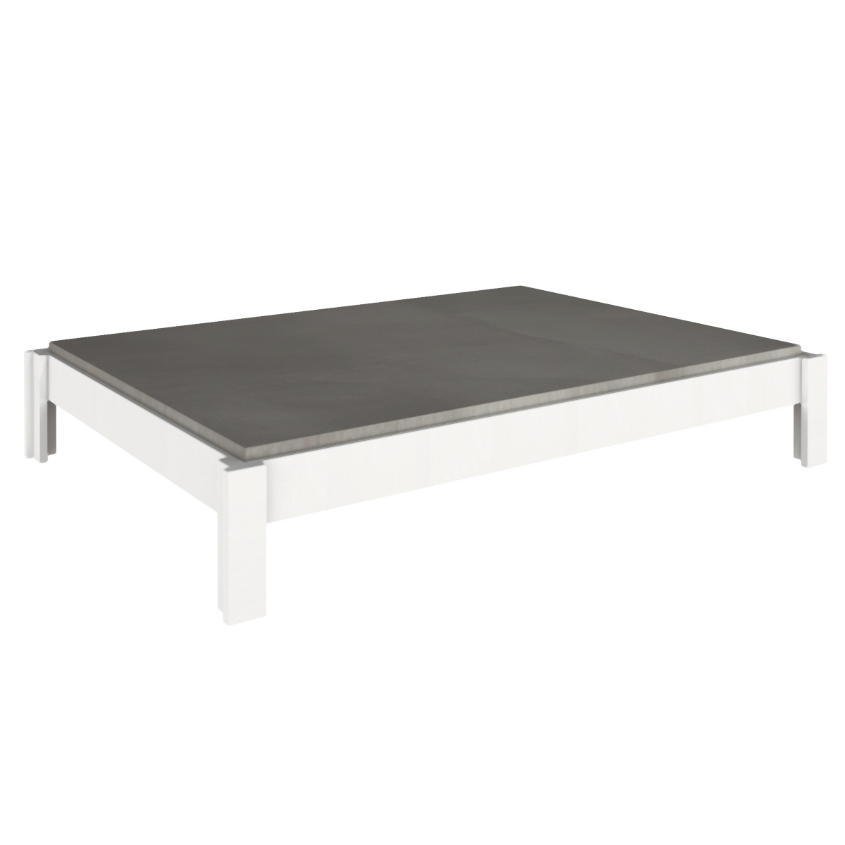 NEW Basisliege mit Liegefläche 140x200cm mit 35cm hohe Eckpfosten Destyle de Breuyn weiß lackiert 